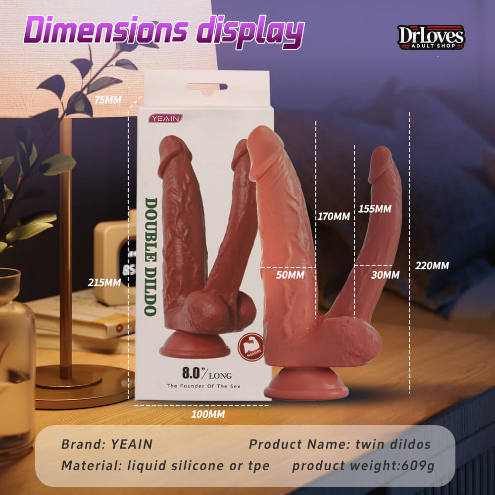 Dương Vật Giả 2 Đầu Yeain 8 inch không rung Duong Vat Gia Yeain 2 Dau 8inch (3)