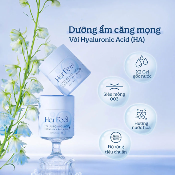 Bao Cao Su Her Feel Hyaluronic Acid siêu mỏng dưỡng ẩm Bcs Her Feel Hyaluronic Acid (6)