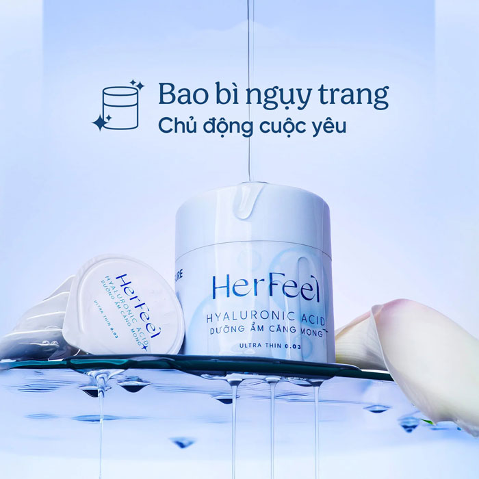 Bao Cao Su Her Feel Hyaluronic Acid siêu mỏng dưỡng ẩm Bcs Her Feel Hyaluronic Acid (8)